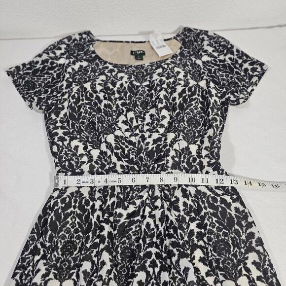 J Crew Damask Print Dress Black Size 0 - Picture 4 of 6